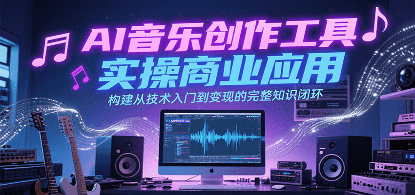 AI音乐创作工具实操商业应用，构建从技术入门到变现的完整知识闭环-源创极客