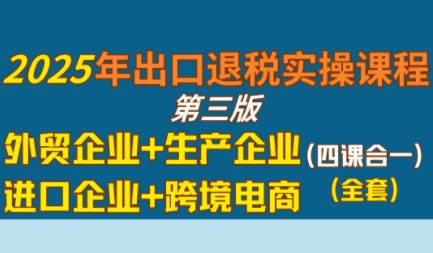 崔sir·出口退税实操-外贸企业+生产企业+跨境电商+进口企业(四课合一)-源创极客