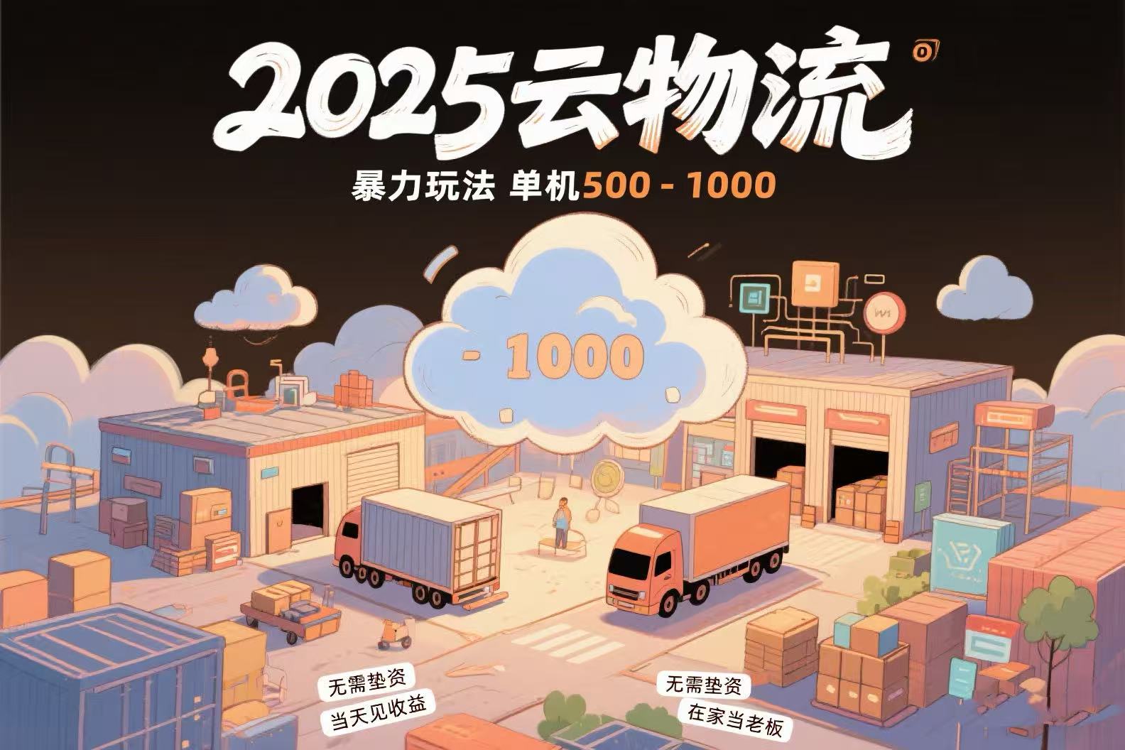 云物流赚差价，项目纯利润500~1000，无需垫资，当天到账。不需要有车，...-源创极客