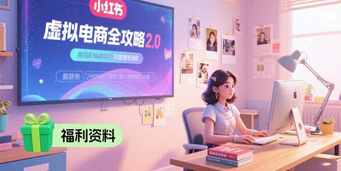 虚拟电商全攻略2.0，开店选品实操流程，账号定位、货源发布、笔记发布技巧-源创极客