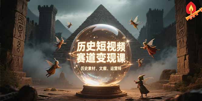 历史短视频赛道变现课，百集素材库应用，文案剪辑技巧，账号运营全案-源创极客