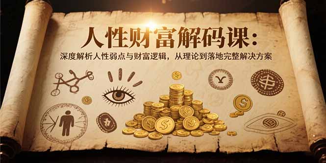 人性财富解码课6.0：深度解析人性弱点与财富逻辑，理论到落地完整解决方案-源创极客