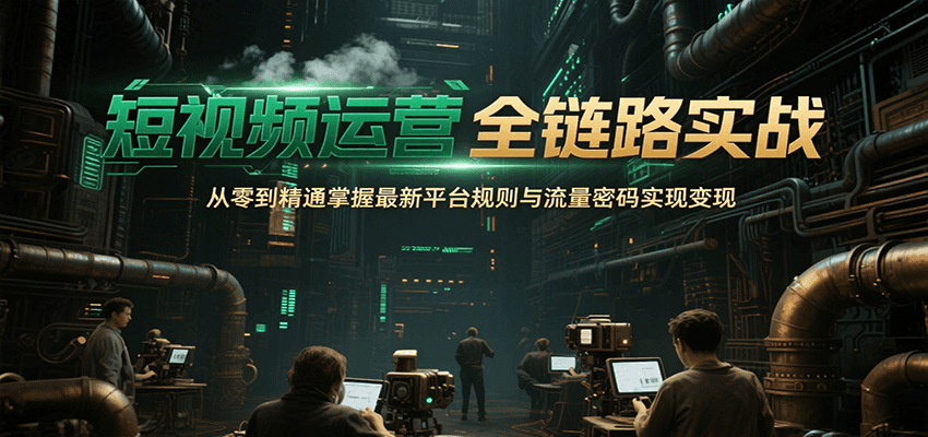 短视频运营全链路实战，从零到精通掌握最新平台规则与流量密码实现变现-源创极客