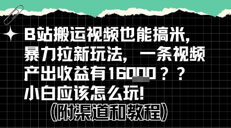 b站掘金计划？搬运视频也能挣拉新的收益，小白应该怎么玩！-源创极客