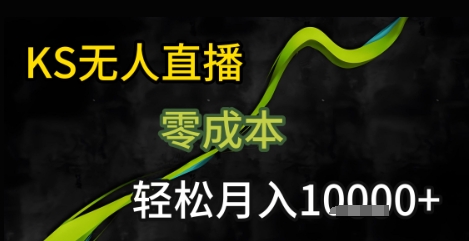 KS无人直播25年最新玩法，只需一部手机，轻松月入1W+【揭秘】-源创极客