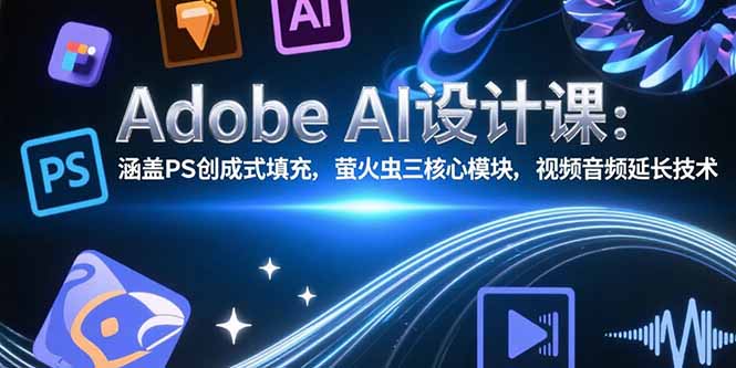 Adobe AI设计课：涵盖PS创成式填充，萤火虫三核心模块，视频音频延长技术-源创极客