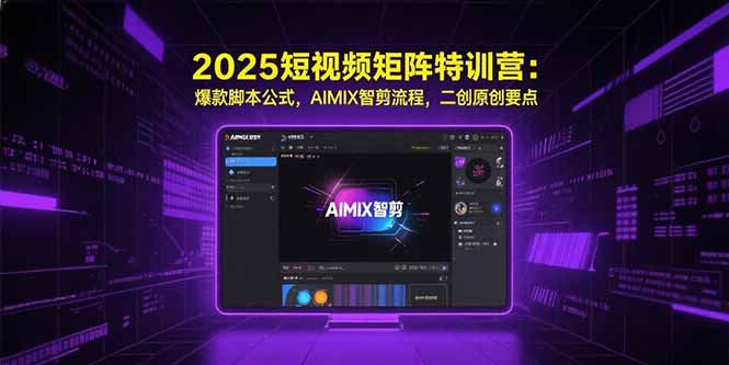 2025短视频矩阵特训营：爆款脚本公式，AIMIX智剪流程，二创原创要点-源创极客