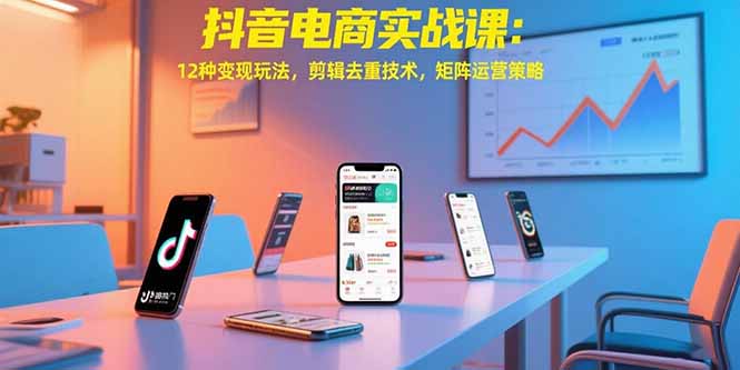 抖音电商实战课：12种变现玩法，剪辑去重技术，矩阵运营策略-源创极客