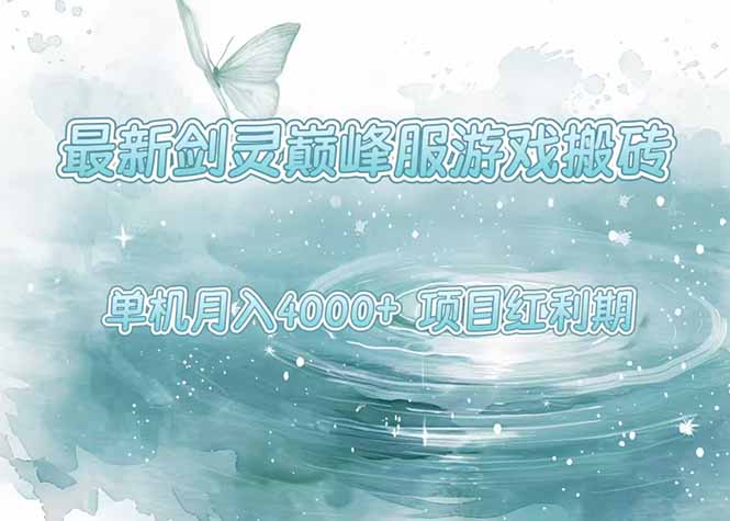 最新剑灵巅峰服游戏搬砖，项目红利期，单机稳定4000+操作简单好上手-源创极客