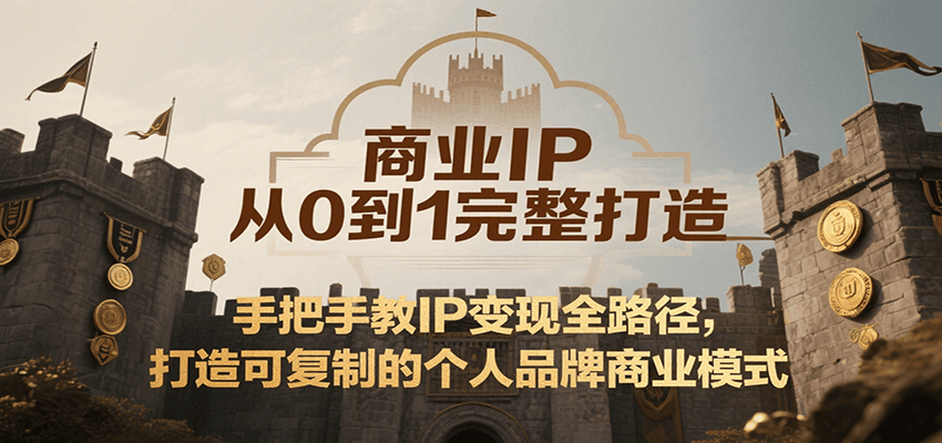 商业IP从0到1完整打造，手把手教IP变现全路径，打造可复制的个人品牌商业模式-源创极客
