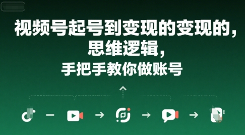 视频号起号到变现的思维逻辑，手把手教你做账号-源创极客