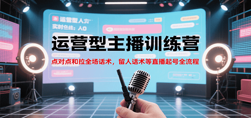 运营型主播训练营，点对点和拉全场话术，留人话术等直播起号全流程(更新7月)-源创极客
