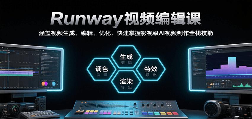 Runway视频编辑课，涵盖视频生成、编辑、优化，快速掌握影视级AI视频制作全栈技能-源创极客