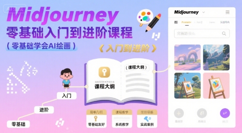 midjourney零基础入门到进阶课程，零基础学会AI绘画-源创极客