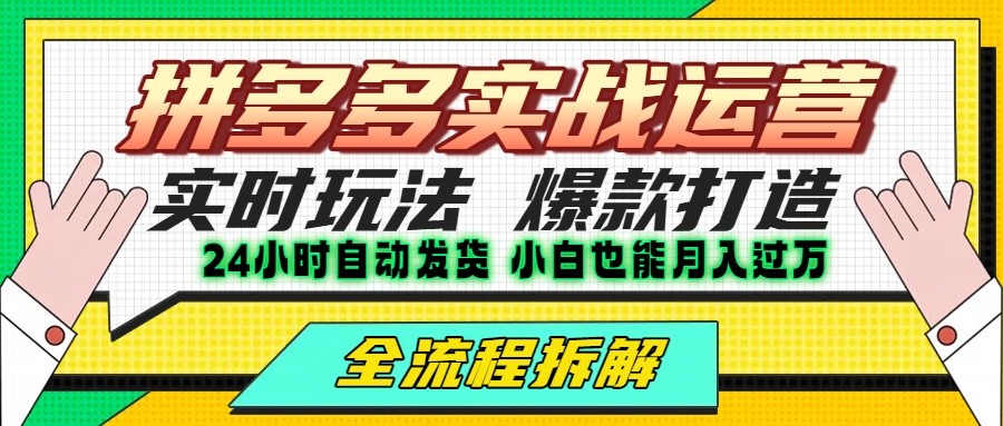 拼多多最新实战运营高投产：长久稳定项目，单店利润一天三位数-源创极客