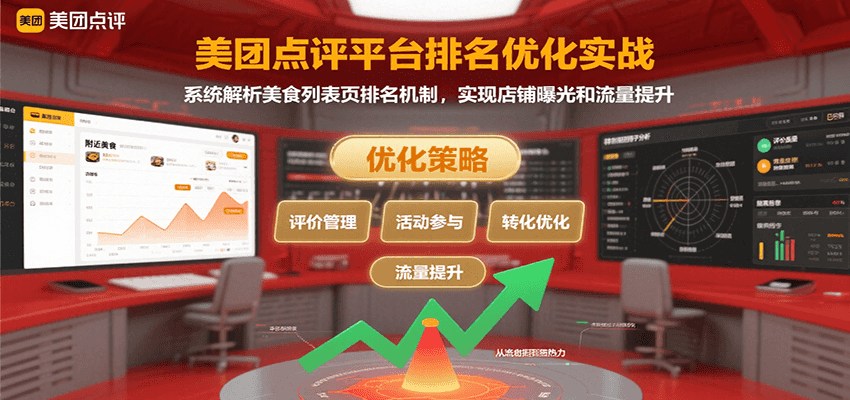 美团点评平台排名优化实战，系统解析美食列表页排名机制，实现店铺曝光和流量提升-源创极客