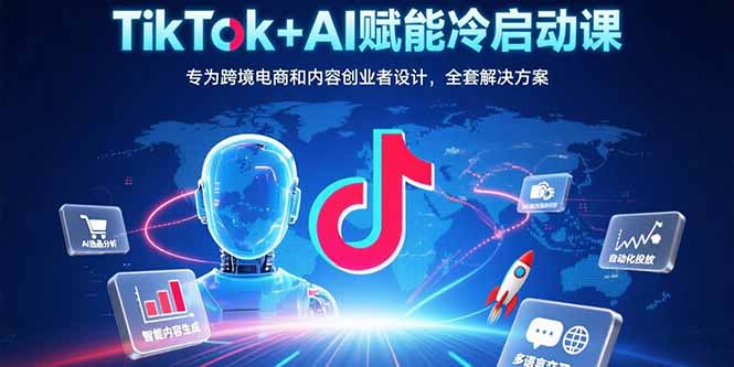 TikTok+AI赋能冷启动课：专为跨境电商和内容创业者设计，全套解决方案-源创极客