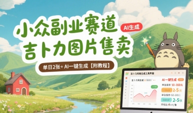 小众副业赛道 吉卜力图片售卖 单日2张+ AI一键生成【附教程】-源创极客