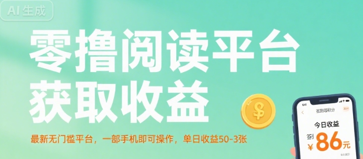 零撸阅读平台获取收益，最新无门槛平台，一部手机即可操作，单日收益50-3张【揭秘】-源创极客