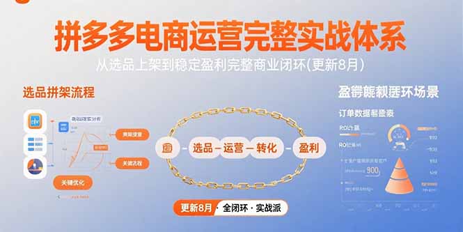 拼多多电商运营完整实战体系，从选品上架到稳定盈利完整商业闭环(更新8月-源创极客