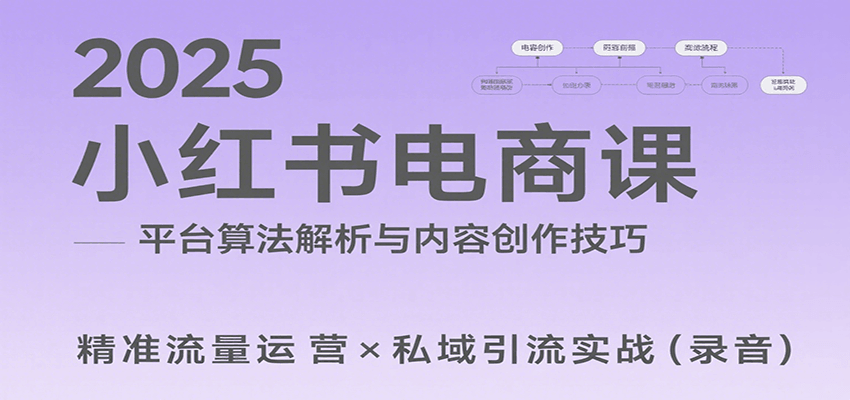 2025小红书电商课：解析算法，创作高转化内容，助力卖家获取流量实现变现(录音)-源创极客