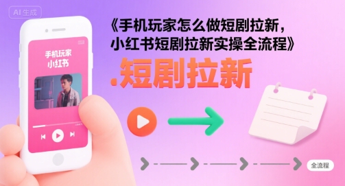 手机玩家怎么做短剧拉新，小红书短剧拉新实操全流程-源创极客