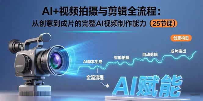 AI+视频拍摄与剪辑全流程：从创意到成片的完整AI视频制作能力(25节课-源创极客