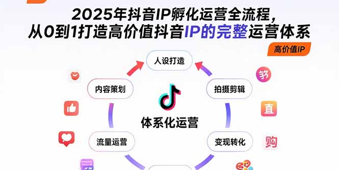 2025年抖音IP孵化运营全流程，从0到1打造高价值抖音IP的完整运营体系-源创极客