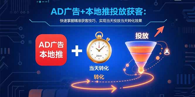 AD广告+本地推投放获客：快速掌握精准获客技巧，实现当天投放当天转化效果-源创极客