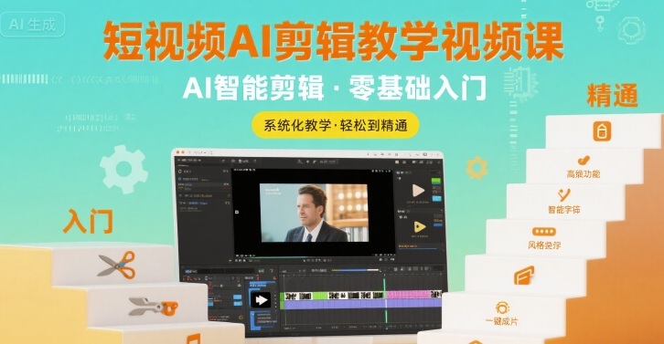 短视频AI剪辑教学视频课，入门到精通-源创极客