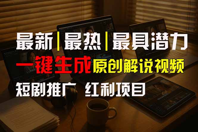 短剧推广新思路，AI一键生成原创解说视频，10分钟产出100条，30天赚了5.5w-源创极客