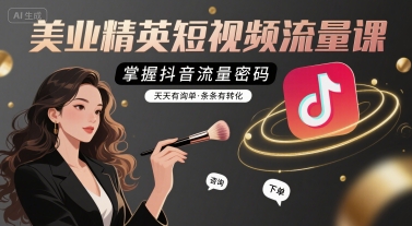 美业精英短视频流量课，掌握抖音流量密码，天天有询单，条条有转化-源创极客