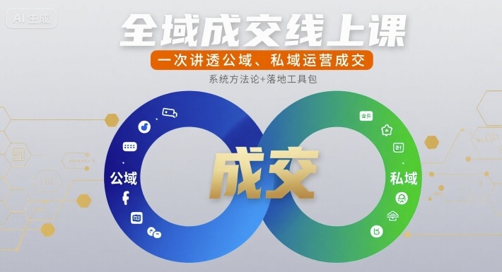 全域成交线上课，一次讲透公域、私域运营成交-源创极客
