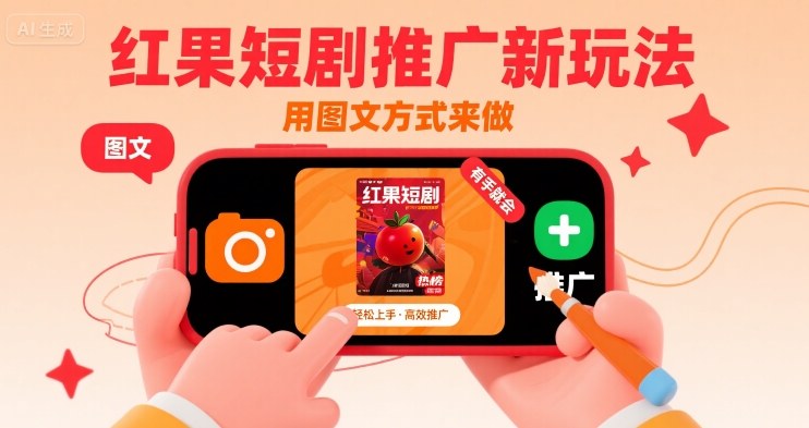 红果短剧推广新玩法，用图文方式来做，有手就会-源创极客