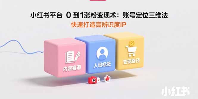 小红书平台0到1涨粉变现术：账号定位三维法，快速打造高辨识度IP-源创极客