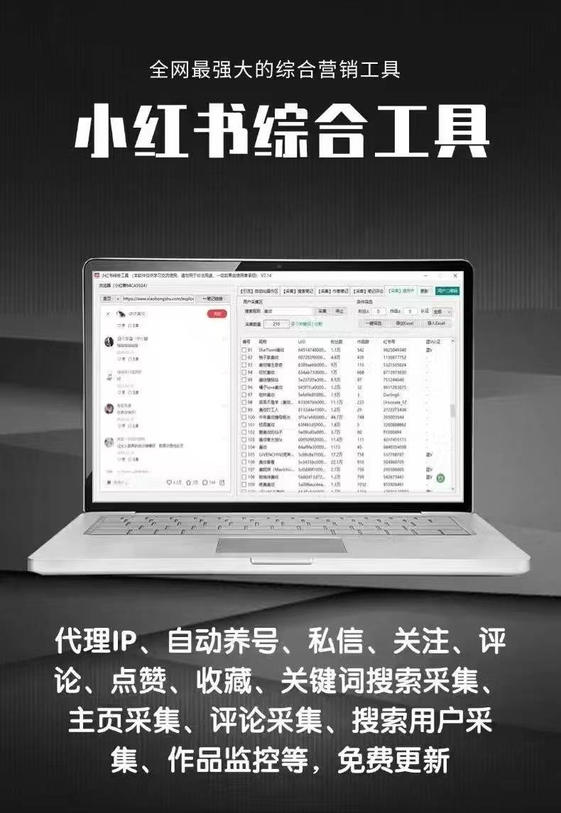 小红书综合引流工具(正版自动更新)-集采集|监控|关注|评论|点赞|截留养号为一体的小红书综合营销工具-源创极客 小红书综合引流工具(正版自动更新)-集采集|监控|关注|评论|点赞|截留养号为一体的小红书综合营销工具-源创极客