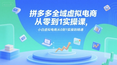拼多多全域虚拟电商从零到1实操课，小白虚拟电商从0到1实操到精通-源创极客