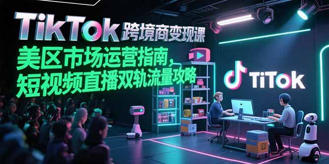 TikTok跨境电商变现课，美区市场运营指南，短视频直播双轨流量攻略-源创极客