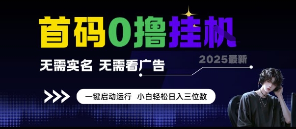 首码0撸挂G项目，无需实名无需看广告 一键启动运行，小白轻松日入三位数【揭秘】-源创极客