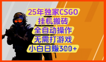 25年独家CSGO挂G搬砖，全自动操作，无需打游戏，小白日入3张+【揭秘】-源创极客