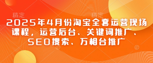 2025年4月份淘宝全套运营现场课程，运营后台、关键词推广、SEO搜索、万相台推广-源创极客
