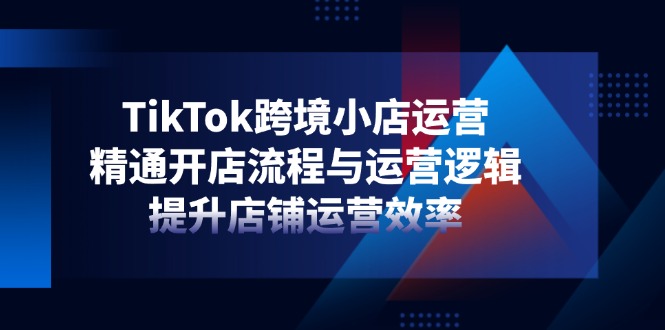 TikTok跨境小店运营，精通开店流程与运营逻辑，提升店铺运营效率-源创极客