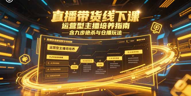 直播带货线下课，运营型主播培养指南，含九步绝杀与仓播玩法-源创极客