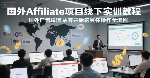 国外Affiliate项目线下实训教程，国外广告联盟从零开始的具体操作全流程-源创极客