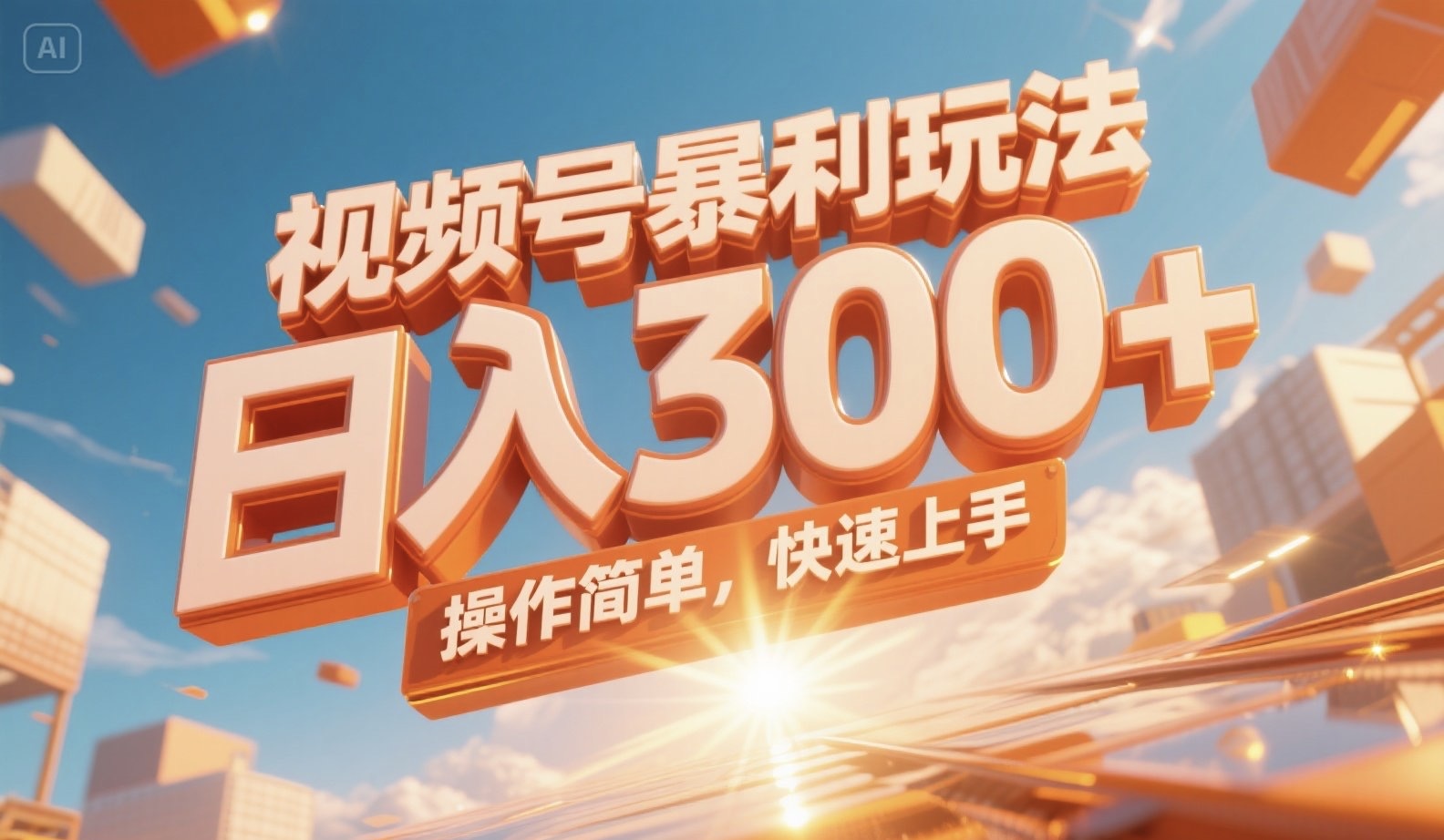 视频号暴利玩法，日入300+，操作简单，快速上手。-源创极客