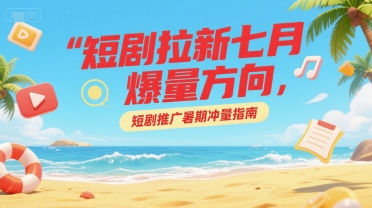 短剧拉新七月爆量方向，短剧推广暑期冲量指南-源创极客