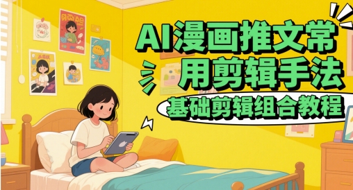 AI漫画推文常用剪辑手法，基础剪辑组合教程-源创极客