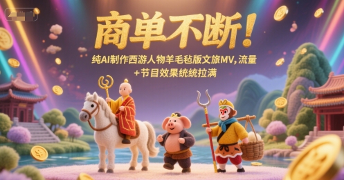 商单不断！纯AI制作西游人物羊毛毡版文旅MV，流量+节目效果统统拉满-源创极客