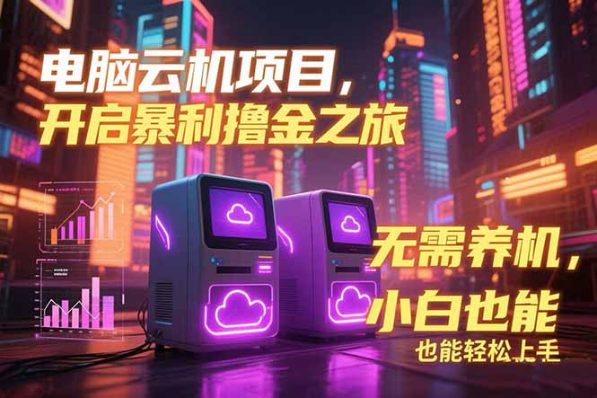 电脑云机项目 暴力撸金玩法，不需要养机 配置没有要求 单机100个窗口一...-源创极客