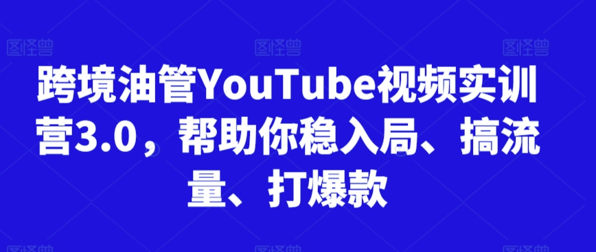 跨境油管YouTube视频实训营3.0，帮助你稳入局、搞流量、打爆款(更新2025)-源创极客